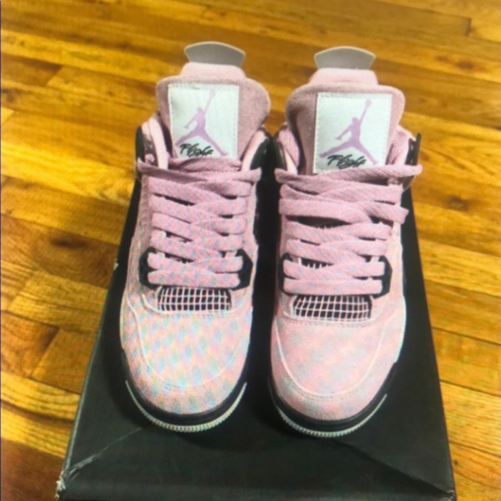 Kids Pink Air Jordan Style Retro Sneakers